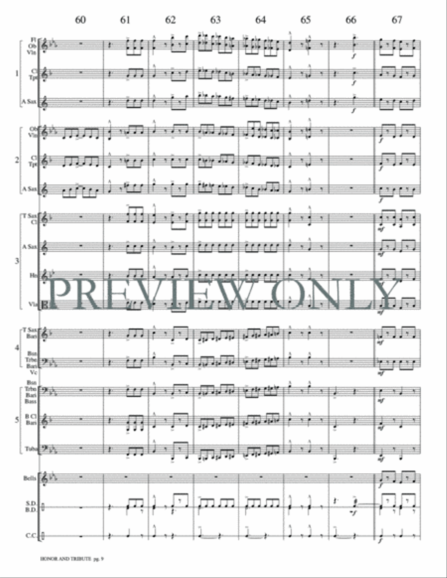 Honor and Tribute Honor and Tribute Concert Band scores gallery preview page 12