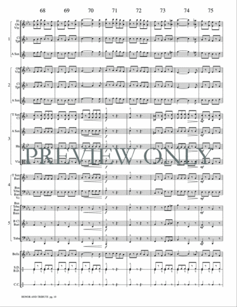Honor and Tribute Honor and Tribute Concert Band scores gallery preview page 13