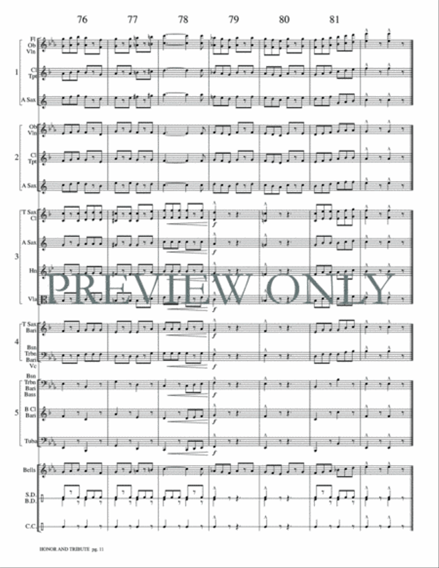 Honor and Tribute Honor and Tribute Concert Band scores gallery preview page 14