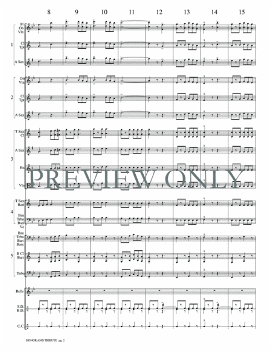 Honor and Tribute Honor and Tribute Concert Band scores gallery preview page 5