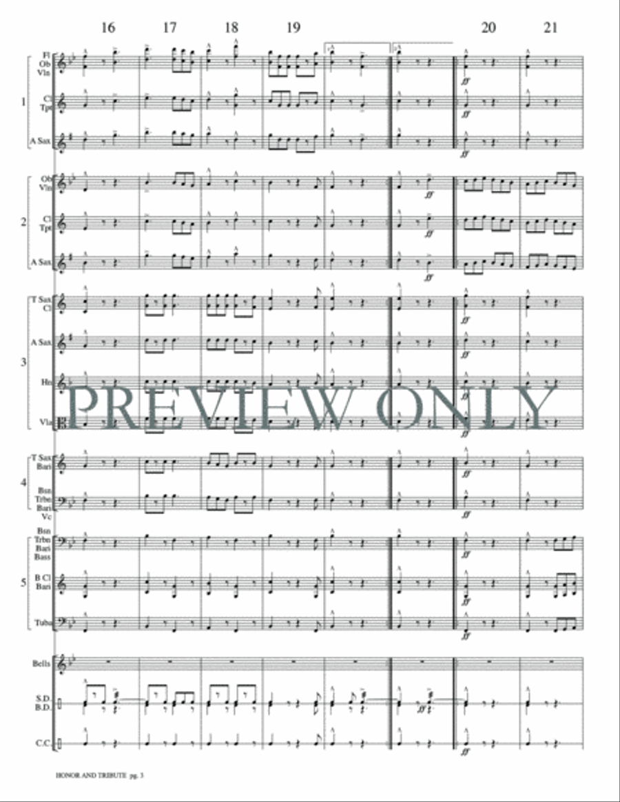 Honor and Tribute Honor and Tribute Concert Band scores gallery preview page 6