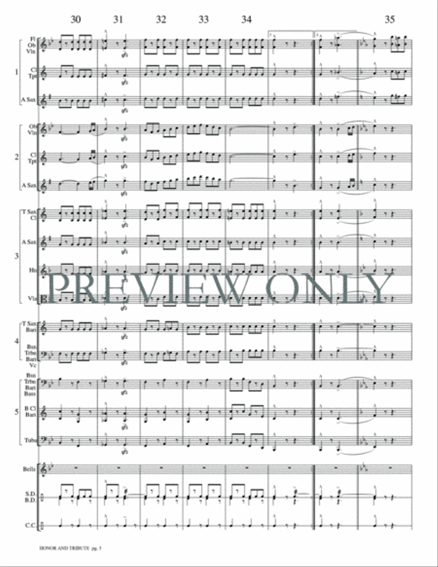 Honor and Tribute Honor and Tribute Concert Band scores gallery preview page 8