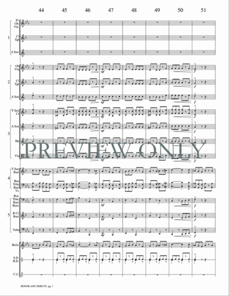 Honor and Tribute Honor and Tribute Concert Band scores gallery preview page 10