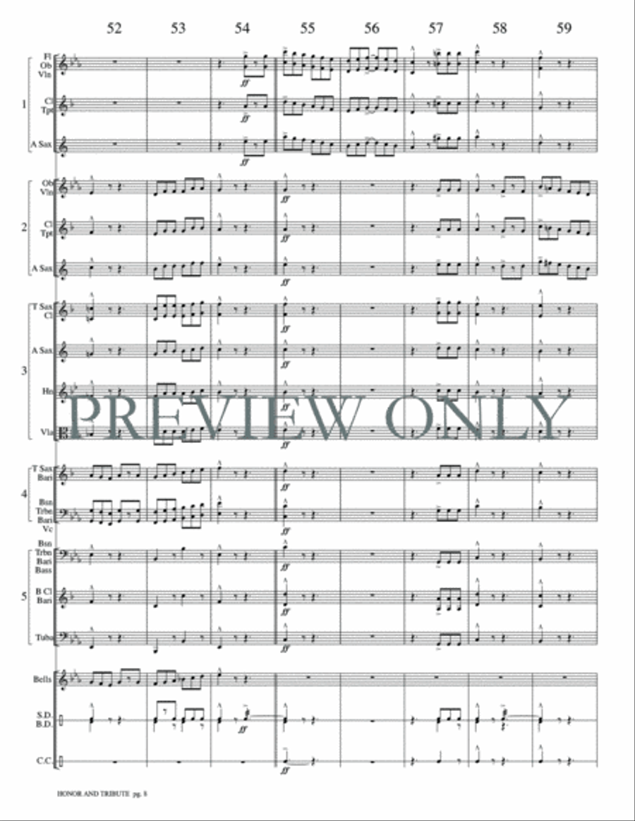 Honor and Tribute Honor and Tribute Concert Band scores gallery preview page 11