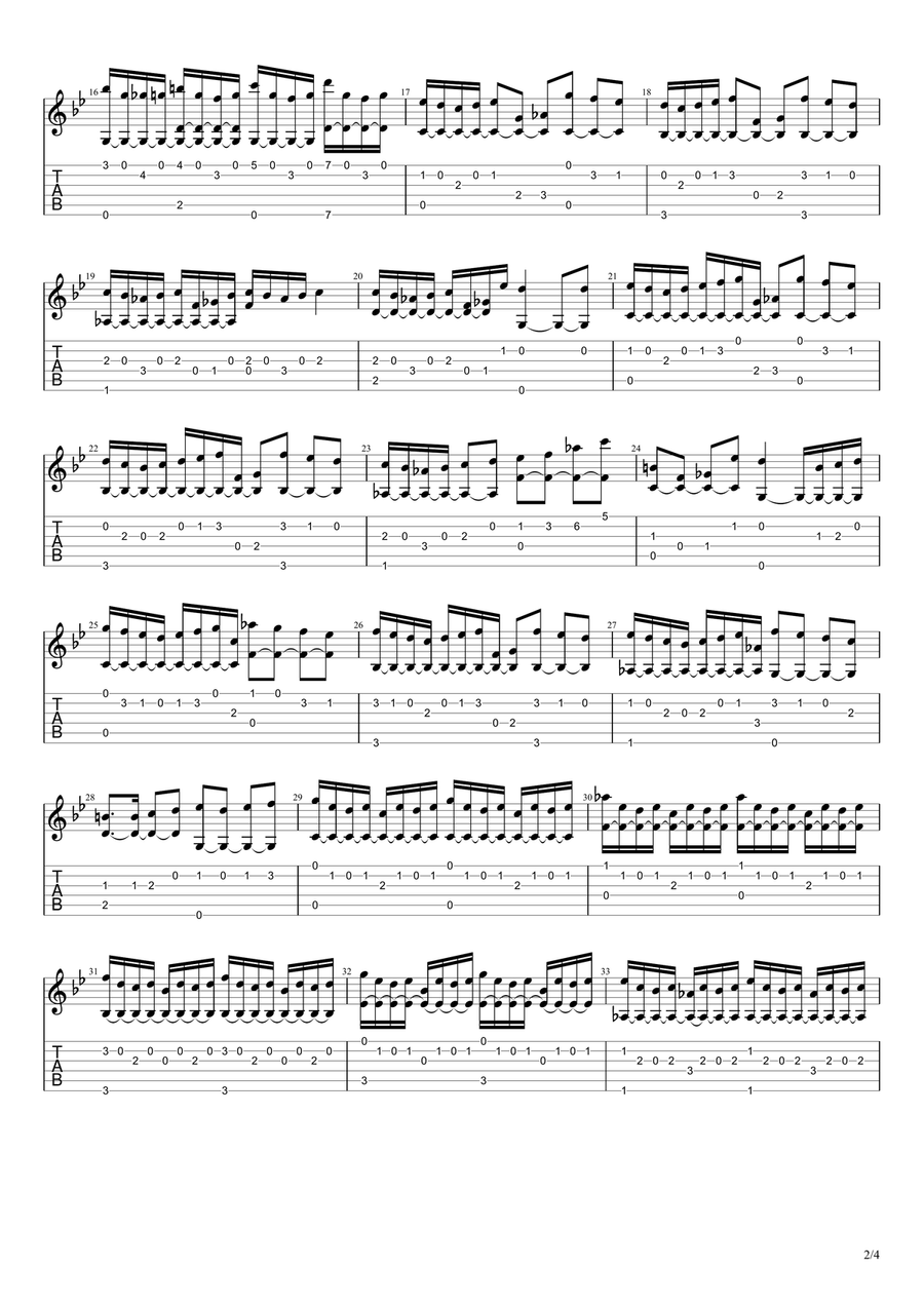G Minor Bach (Classical Guitar Tabs/Score) G Minor Bach (Classical Guitar Tabs/Score) Acoustic Guitar scores gallery preview page 2
