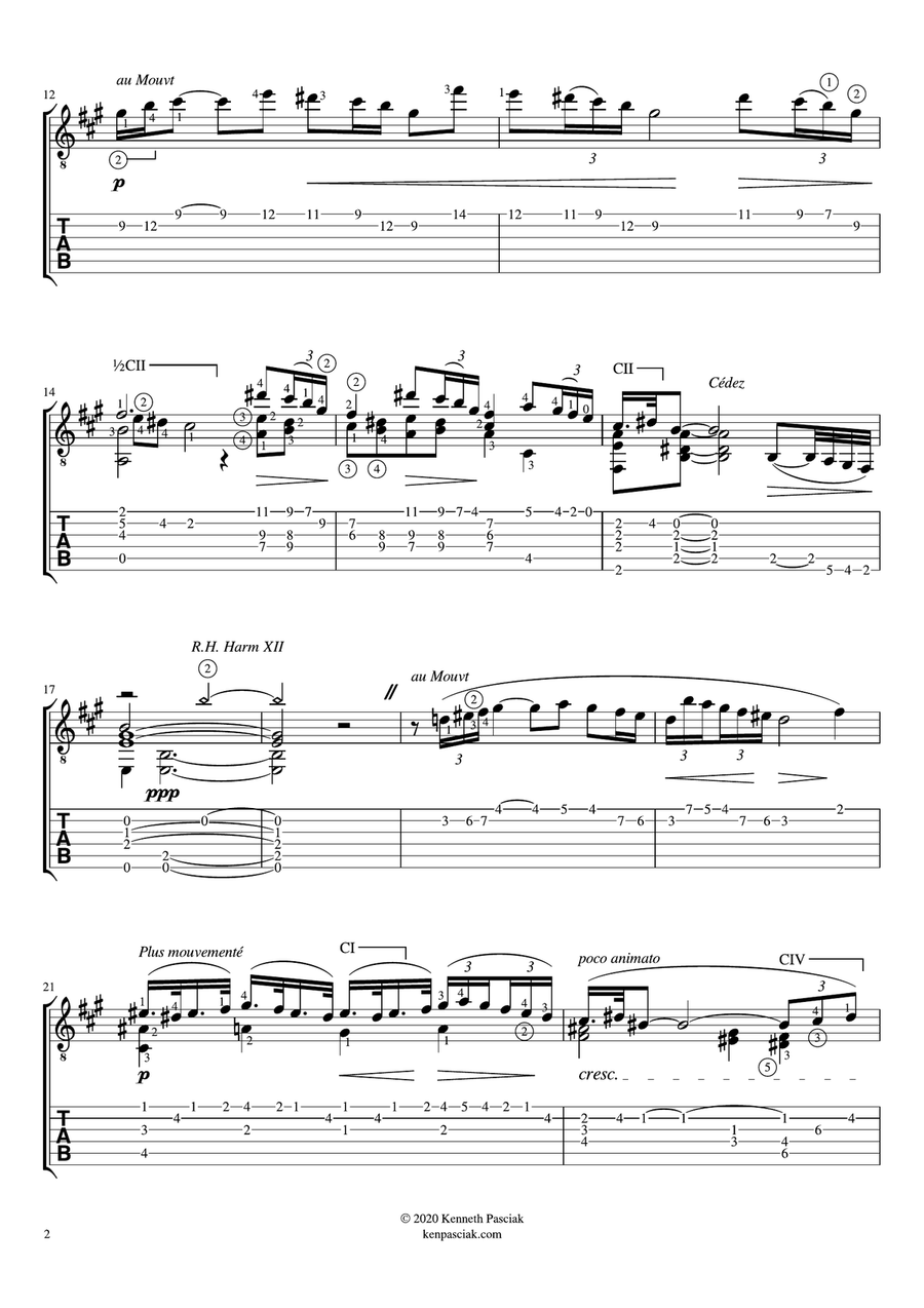 The Little Shepherd by Debussy (for Solo Guitar) Classical Guitar scores gallery preview page 4