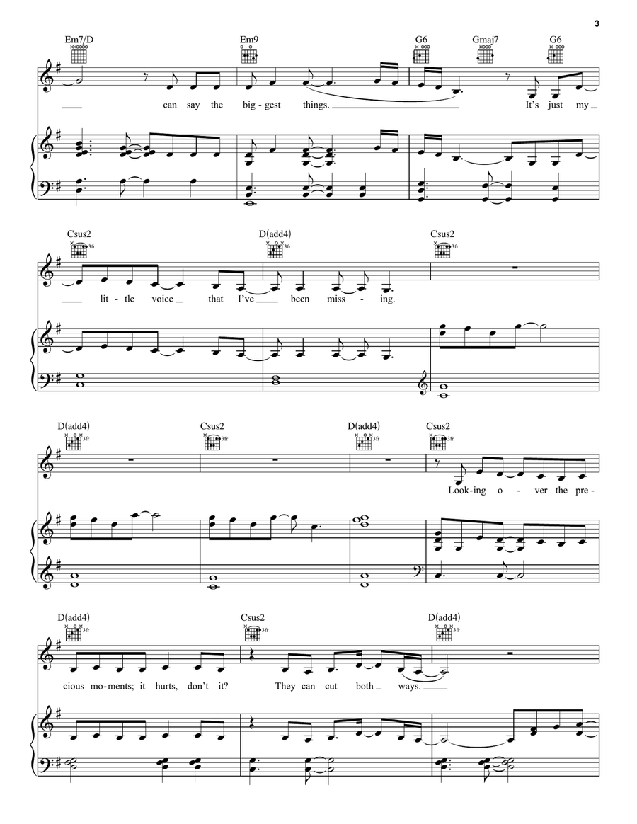 Little Voice (from the Apple TV+ Series: Little Voice) Piano, Vocal, Guitar scores gallery preview page 3