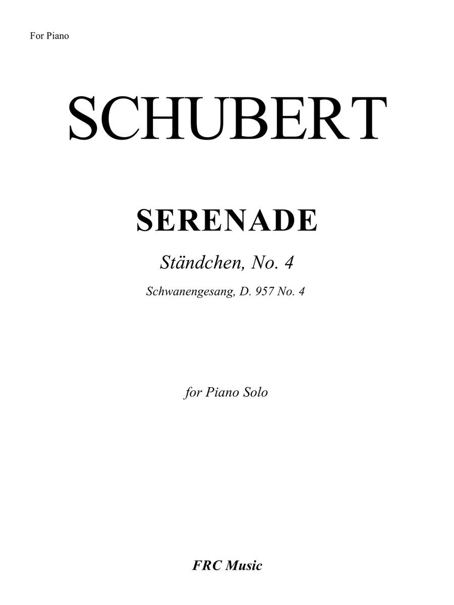 Franz Schubert: Serenade - Ständchen No. 4 - Schwanengesang, D. 957 (for Piano Solo) Piano Method scores gallery preview page 2
