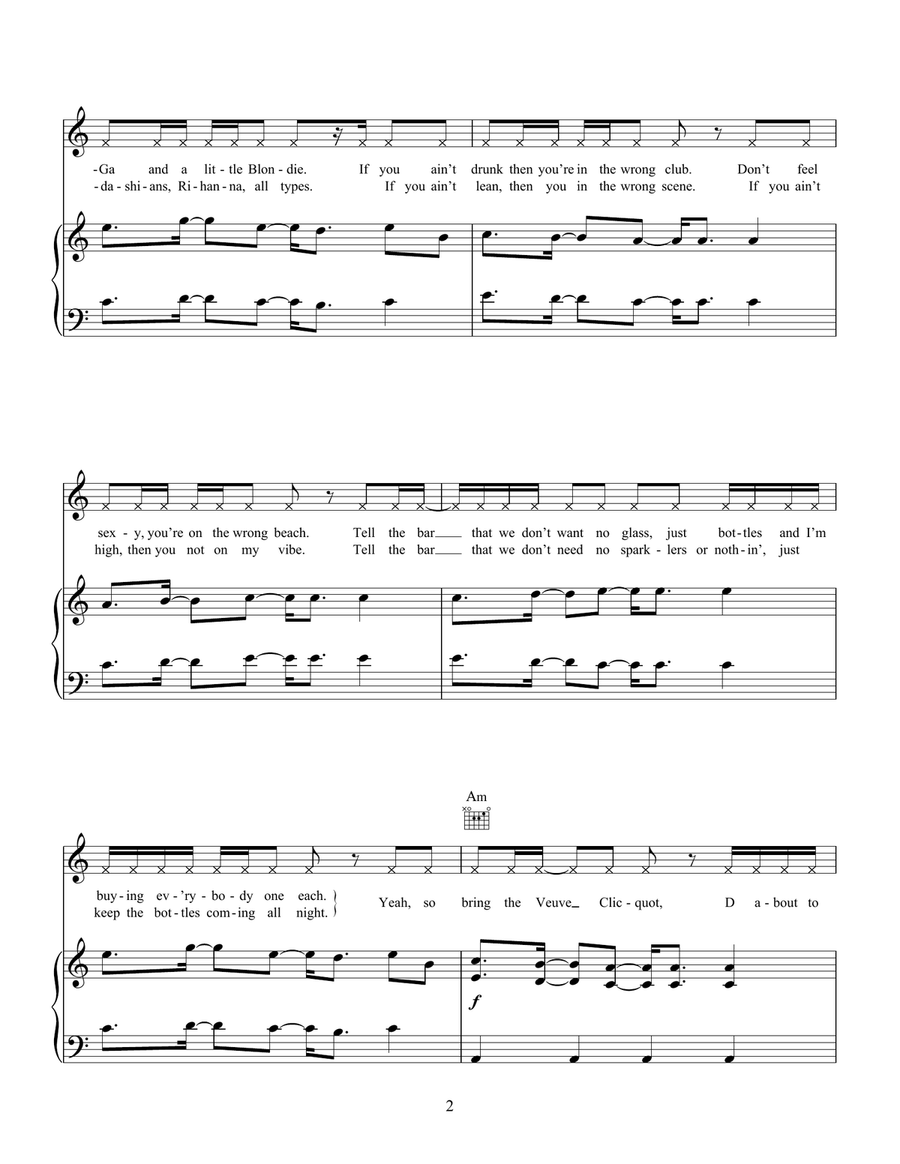 Drinking From The Bottle (feat. Tinie Tempah) Piano, Vocal, Guitar scores gallery preview page 2