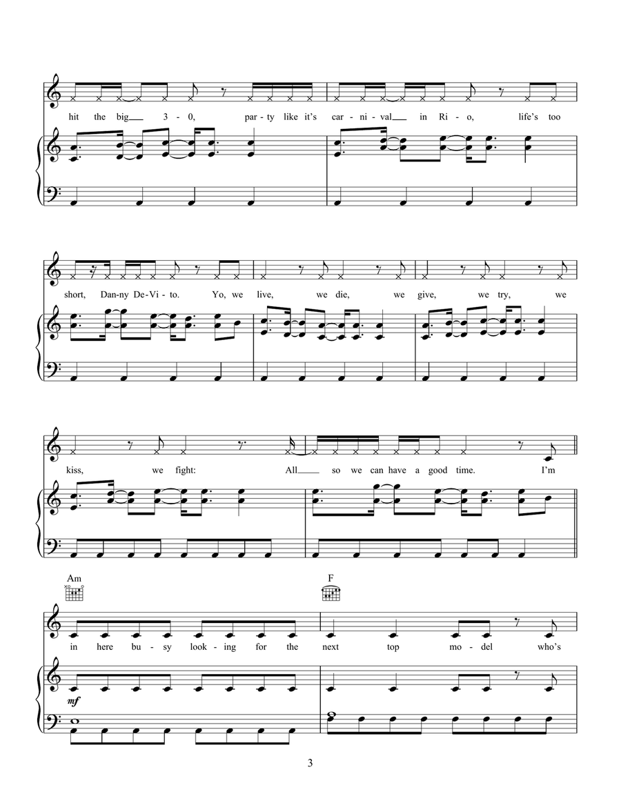 Drinking From The Bottle (feat. Tinie Tempah) Piano, Vocal, Guitar scores gallery preview page 3