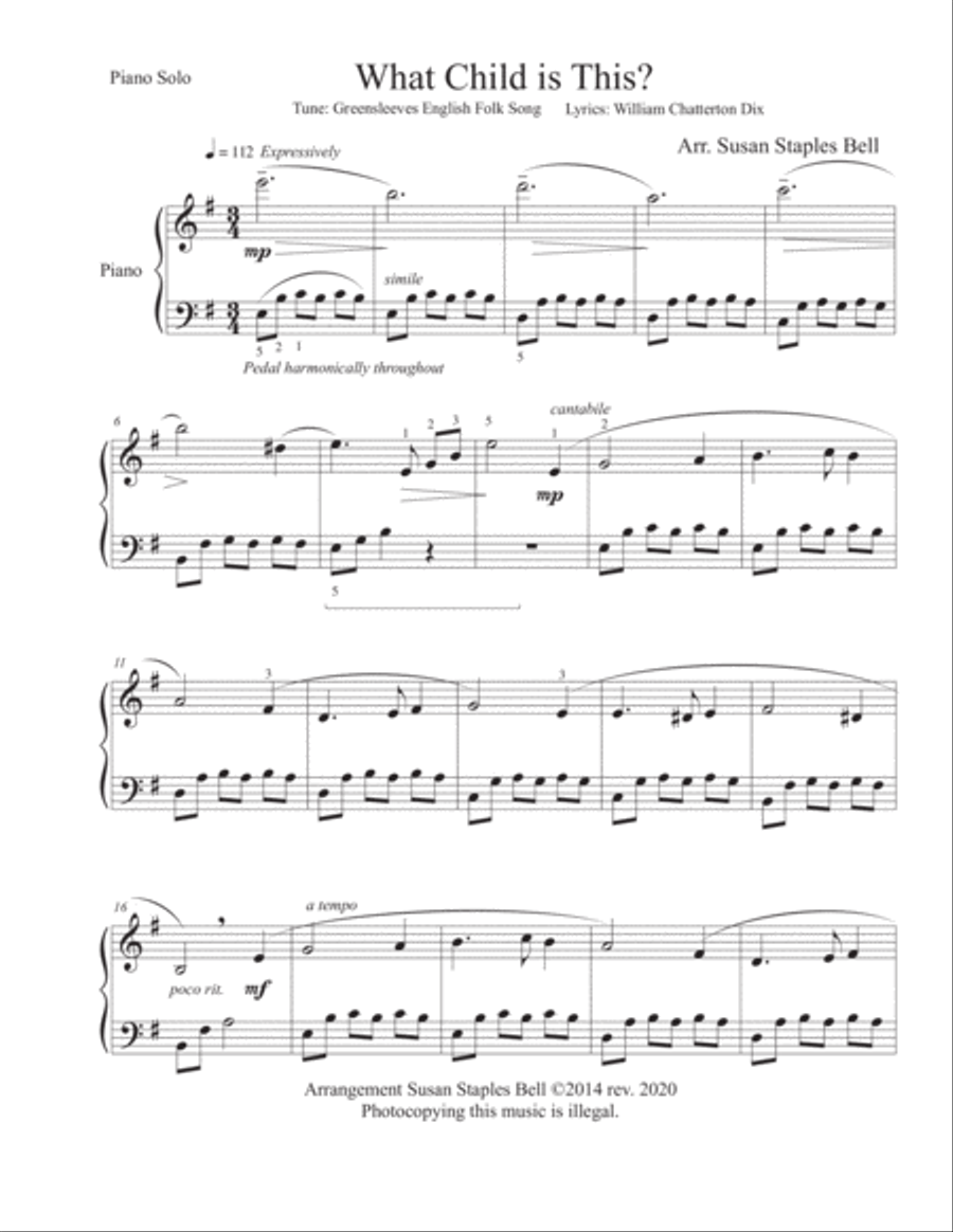 What Child is This? Piano Method scores gallery preview page 2