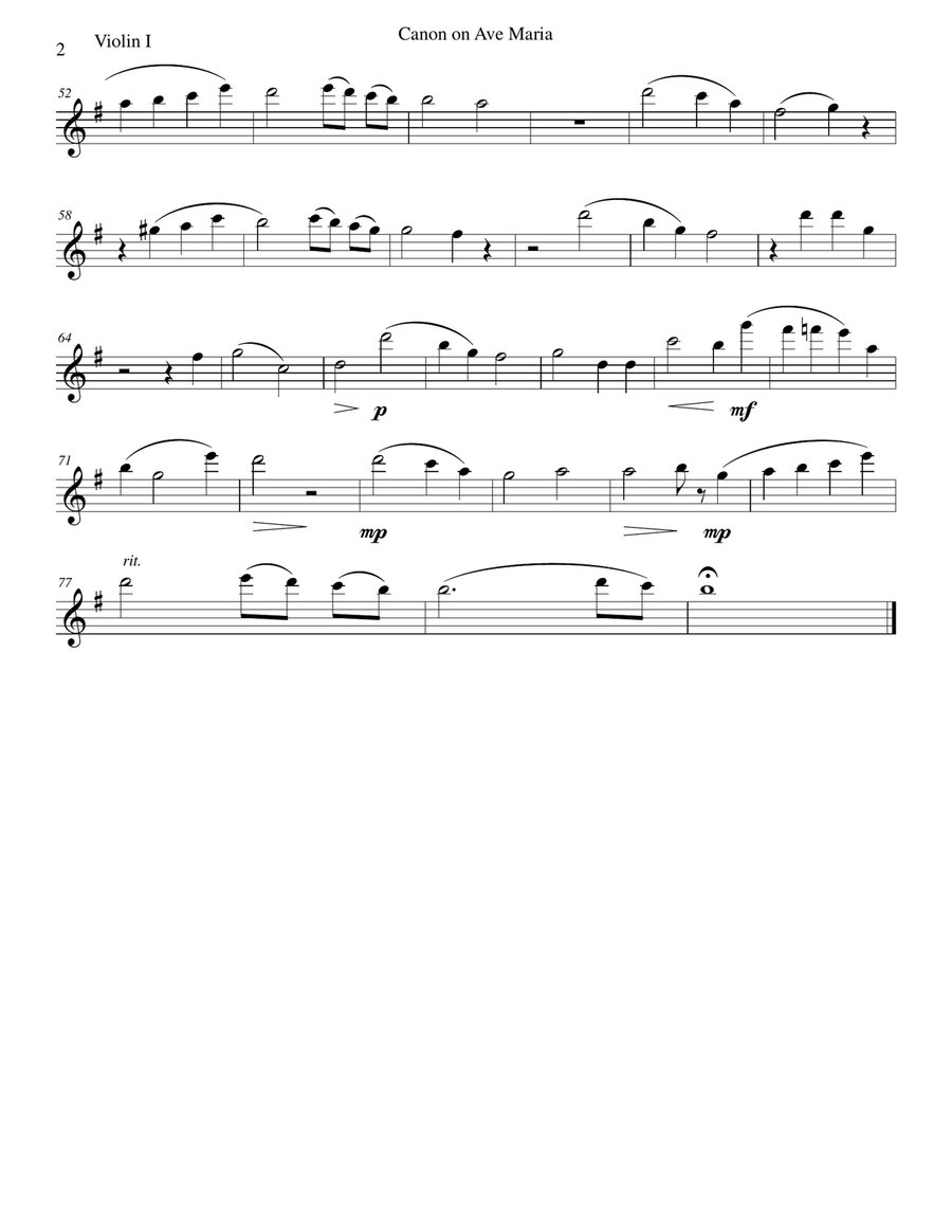 Canon on Ave Maria for string quartet String Quartet scores gallery preview page 6