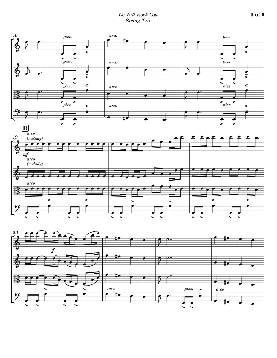 We Will Rock You String Trio scores gallery preview page 3
