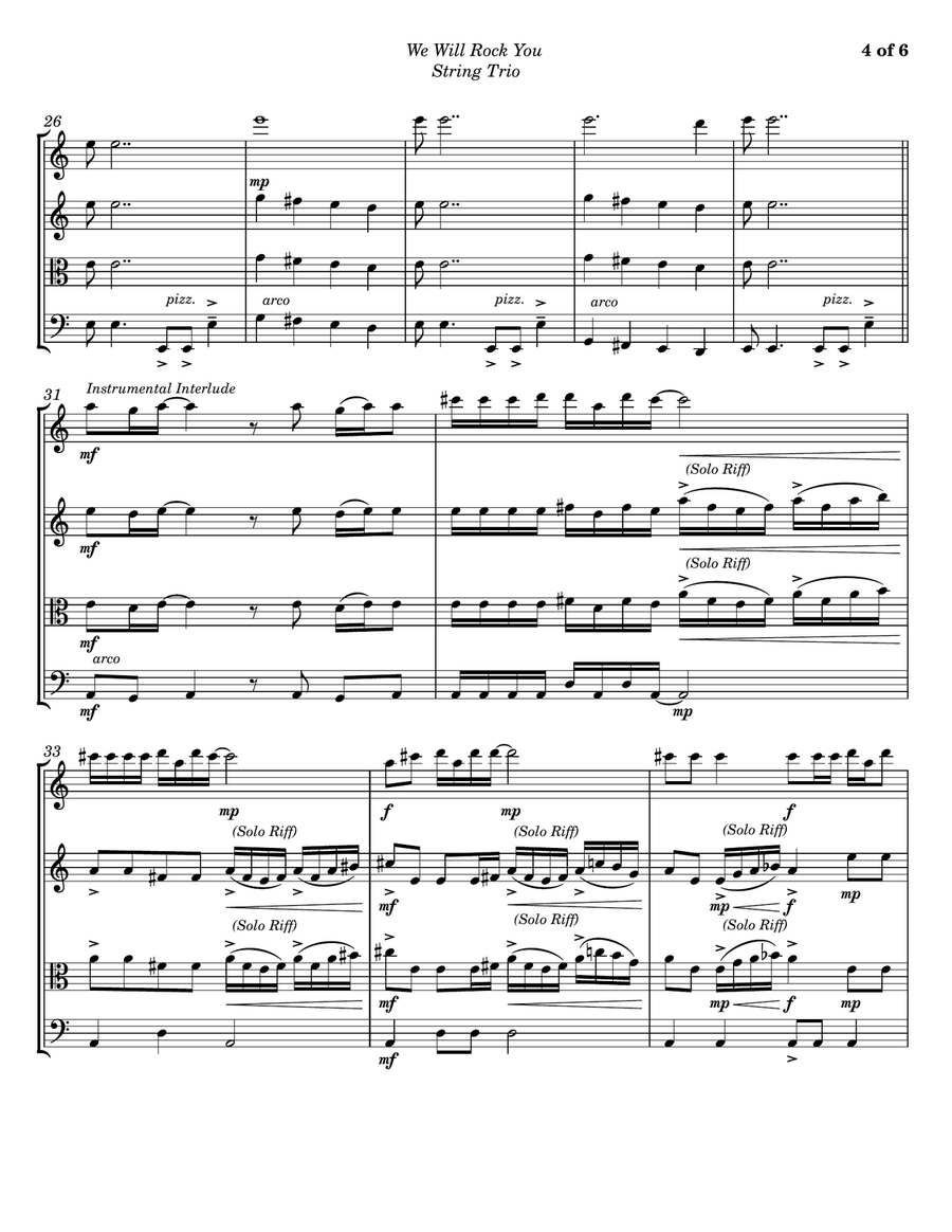 We Will Rock You String Trio scores gallery preview page 4