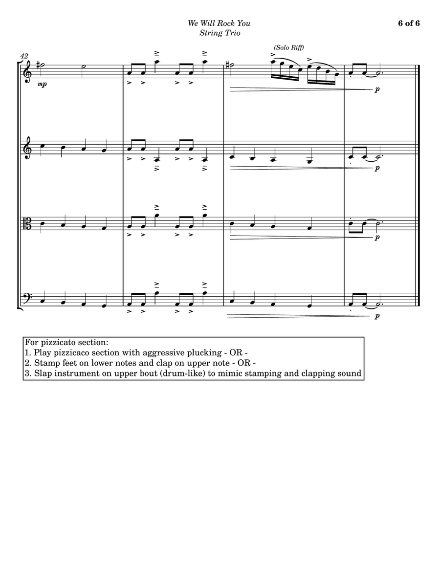 We Will Rock You String Trio scores gallery preview page 6
