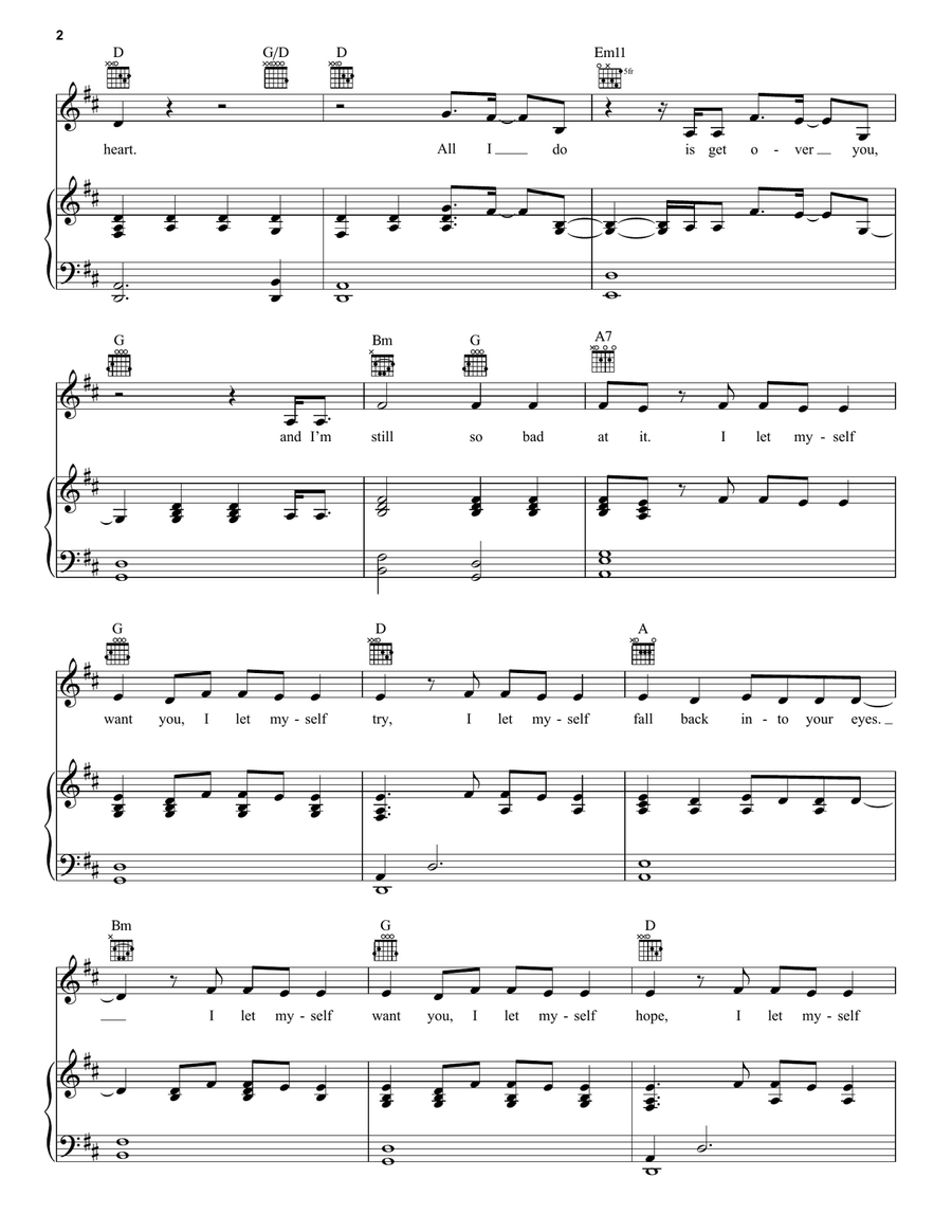 A Little Bit Yours A Little Bit Yours Piano, Vocal, Guitar scores gallery preview page 2