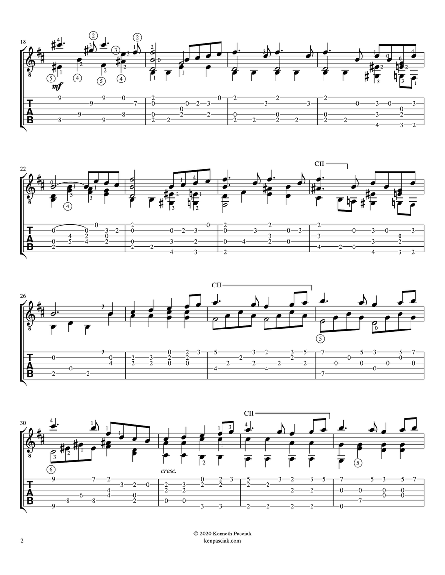 Swan Lake Suite - No. 1 Scene (for Solo Guitar) Classical Guitar scores gallery preview page 4