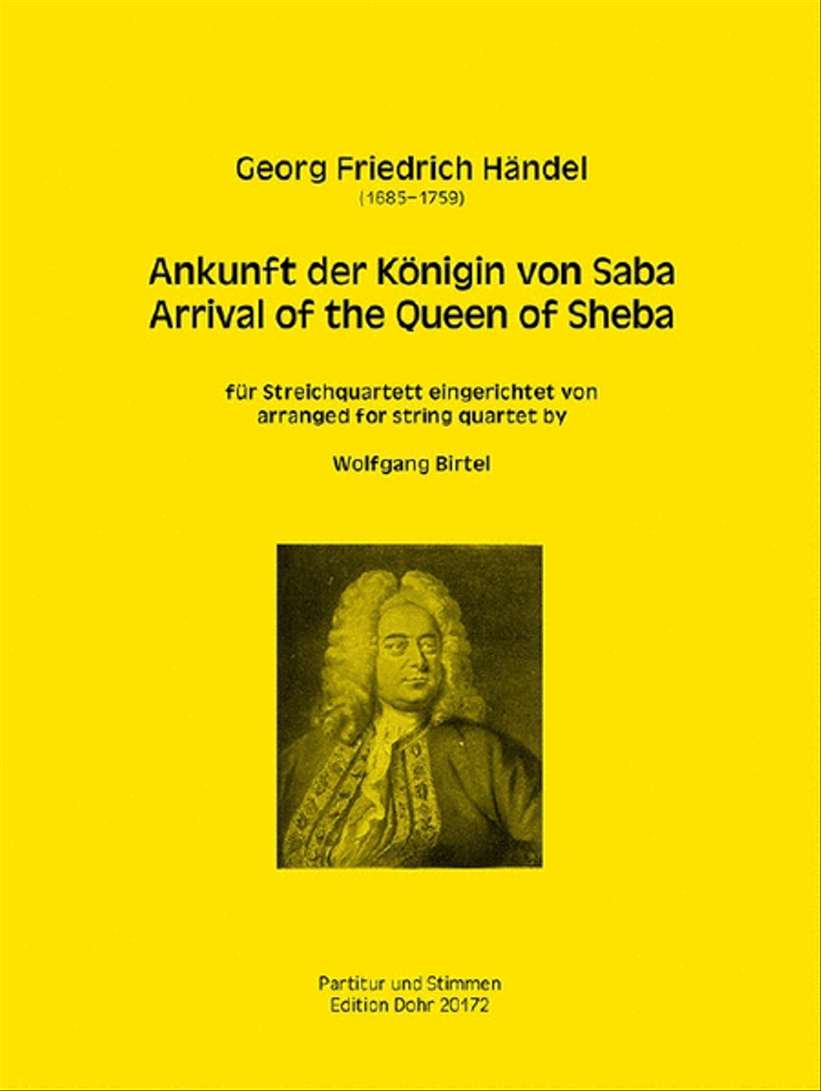 Arrival of the Queen of Sheba String Quartet scores gallery preview page 1