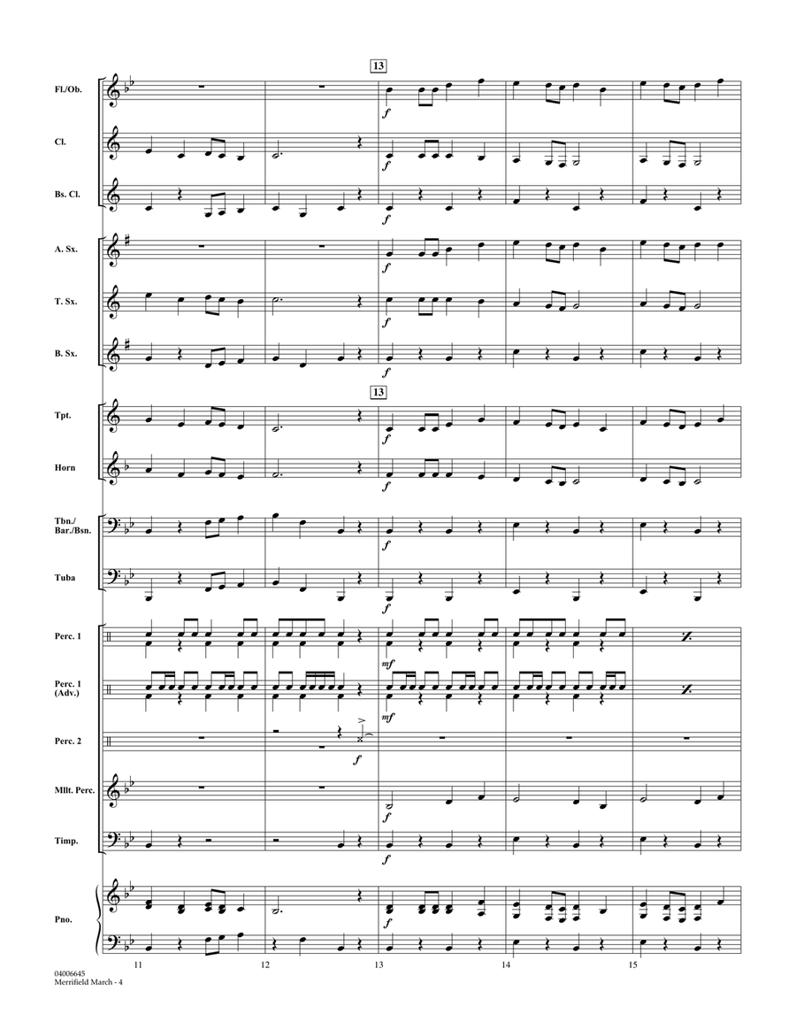 Merrifield March - Conductor Score (Full Score) Concert Band scores gallery preview page 4