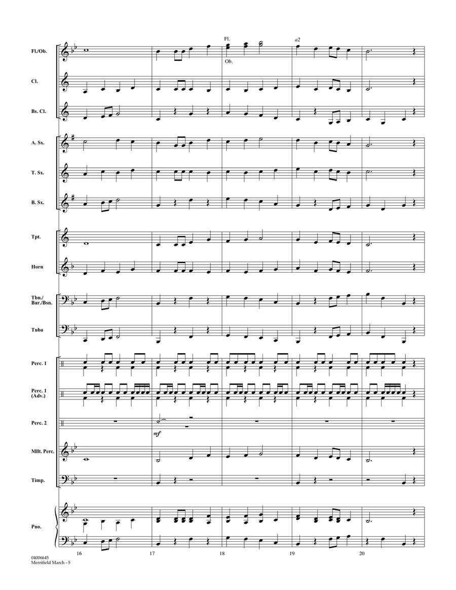 Merrifield March - Conductor Score (Full Score) Concert Band scores gallery preview page 5