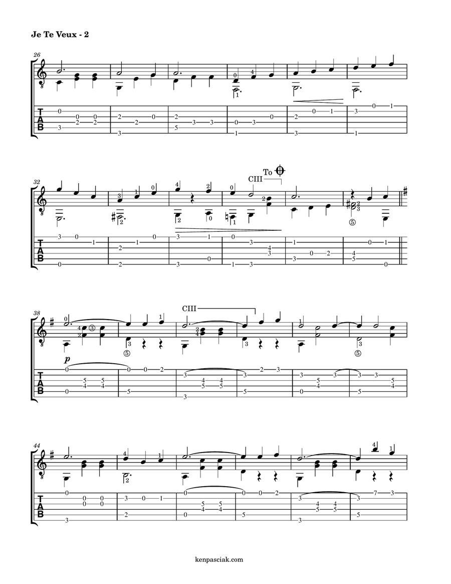 Je Te Veux (for Solo Guitar) Acoustic Guitar scores gallery preview page 4