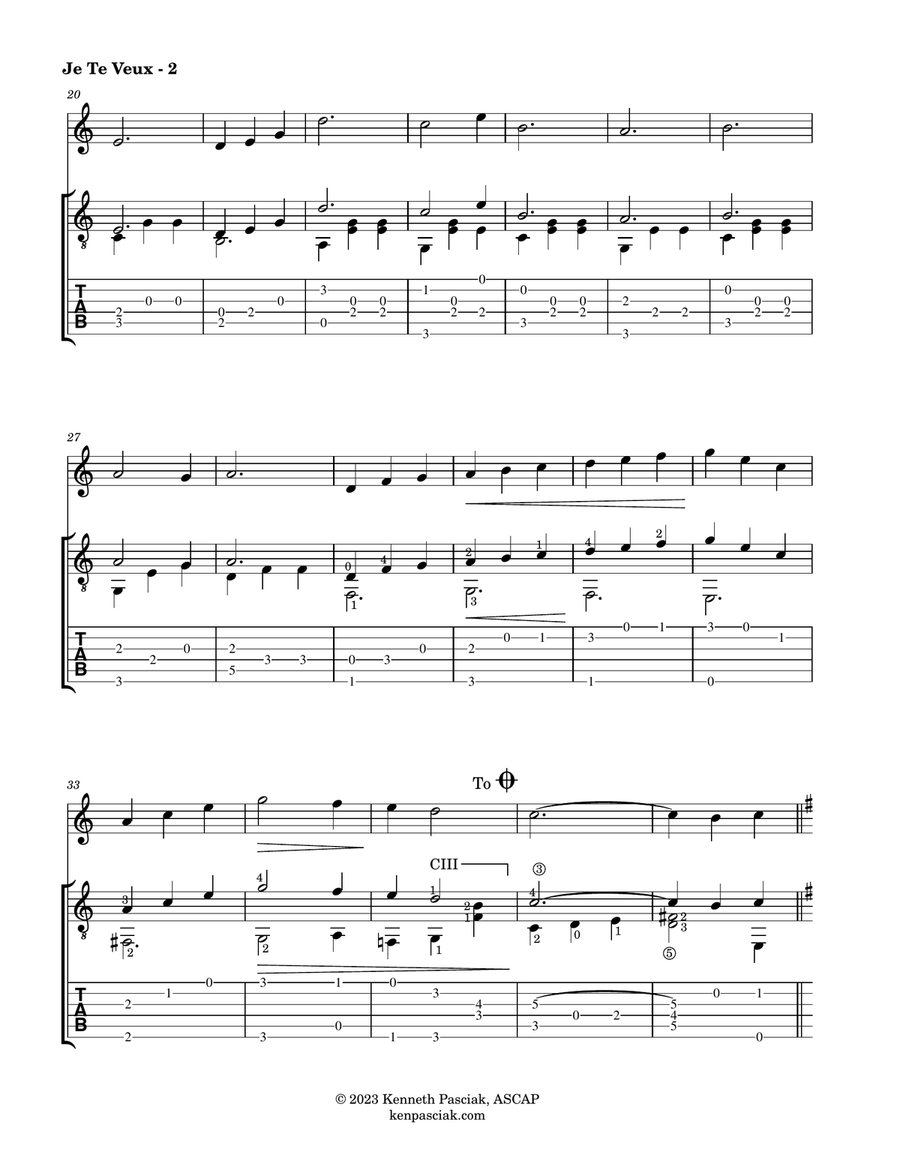 Je Te Veux (for Flute or Violin and Guitar) Je Te Veux (for Flute or Violin and Guitar) Flute scores gallery preview page 4