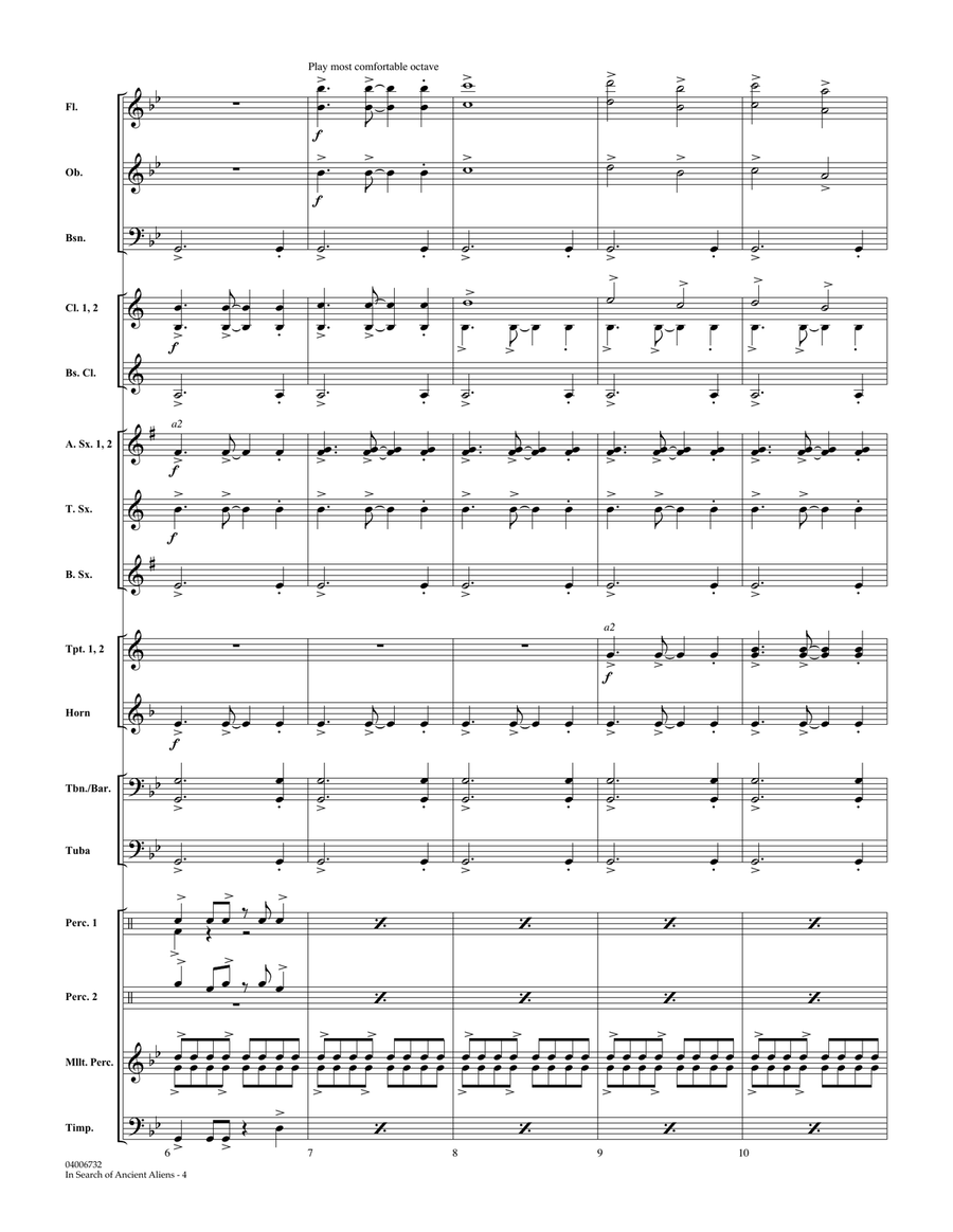 In Search of Ancient Aliens - Conductor Score (Full Score) Concert Band scores gallery preview page 4