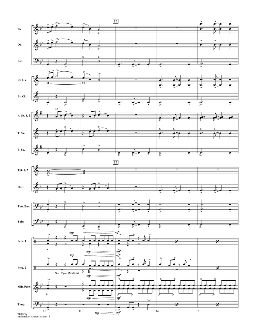 In Search of Ancient Aliens - Conductor Score (Full Score) Concert Band scores gallery preview page 5