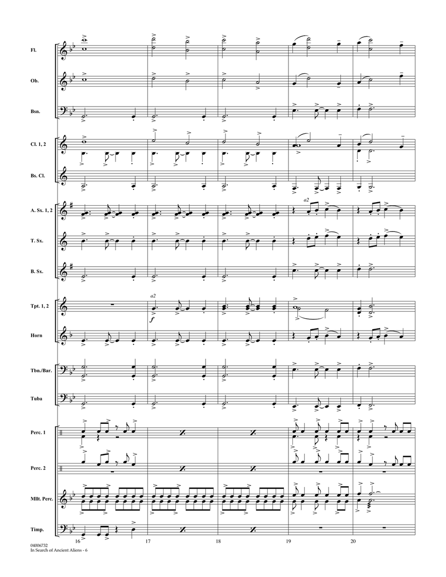 In Search of Ancient Aliens - Conductor Score (Full Score) Concert Band scores gallery preview page 6