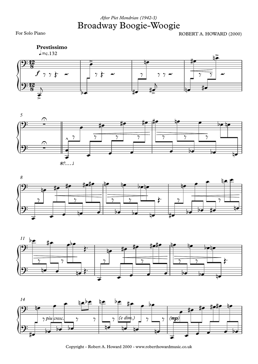 Broadway Boogie-Woogie Piano Solo scores gallery preview page 2
