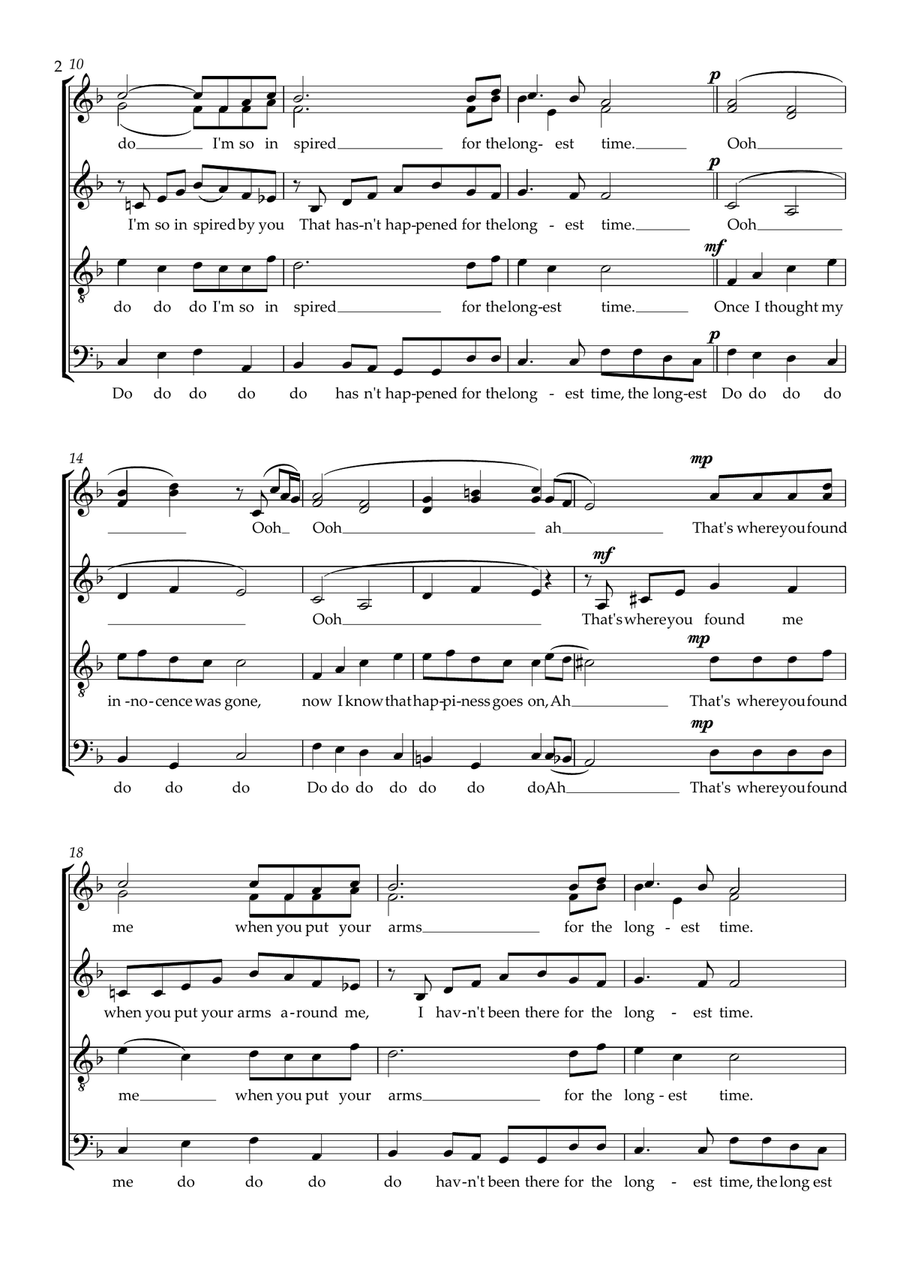The Longest Time (arr. Craig McLeish) SSATB scores gallery preview page 2