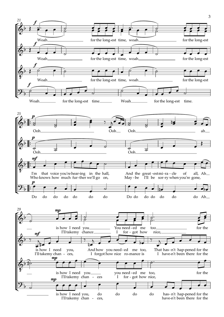 The Longest Time (arr. Craig McLeish) SSATB scores gallery preview page 3