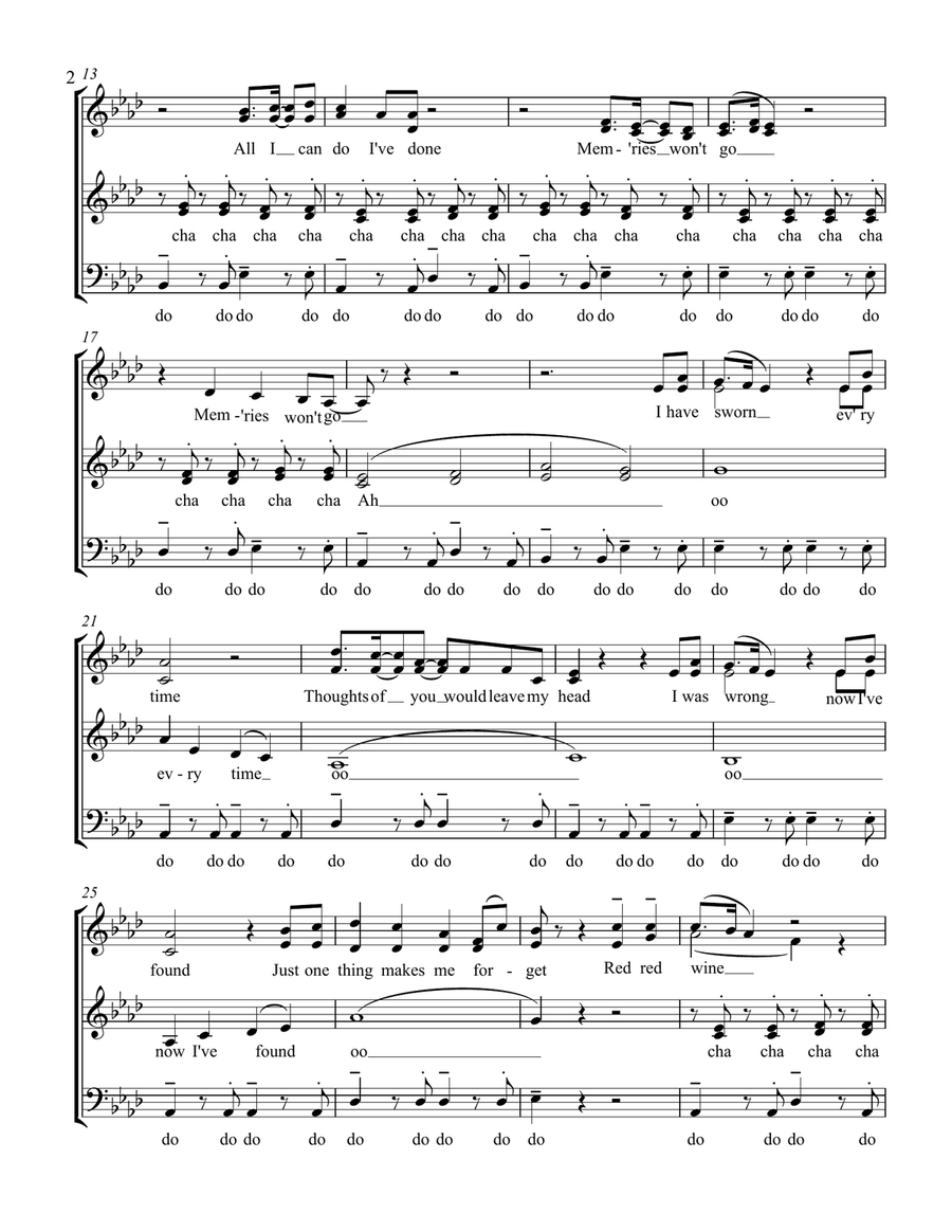 Red Red Wine (arr. Richard Salt) SSATB scores gallery preview page 2