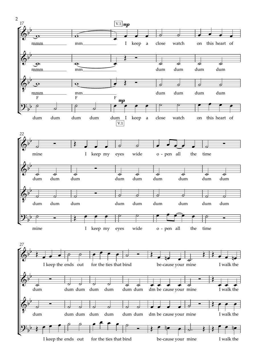 I Walk The Line (arr. Gitika Partington) 4-Part scores gallery preview page 2