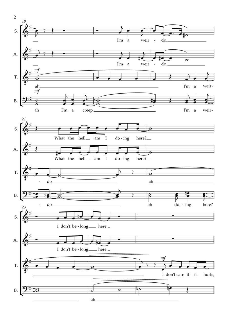 Creep (arr. Richard Salt) SSAATTBB scores gallery preview page 2
