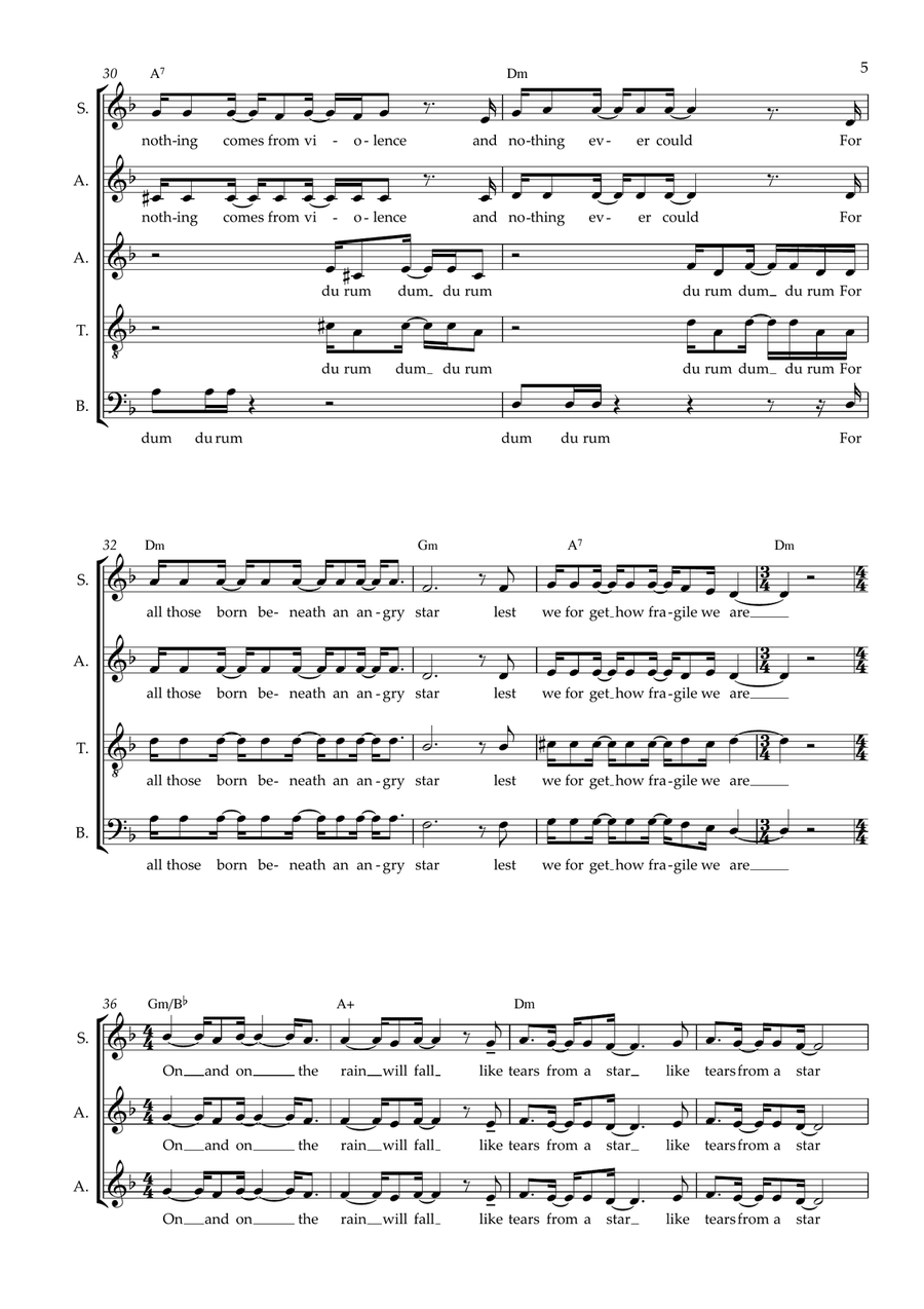 Fragile (arr. Gitika Partington) Choir scores gallery preview page 5