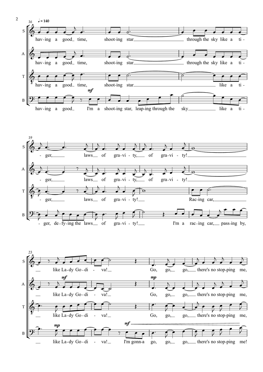 Don't Stop Me Now (arr. Alison Crutchley) 4-Part scores gallery preview page 2