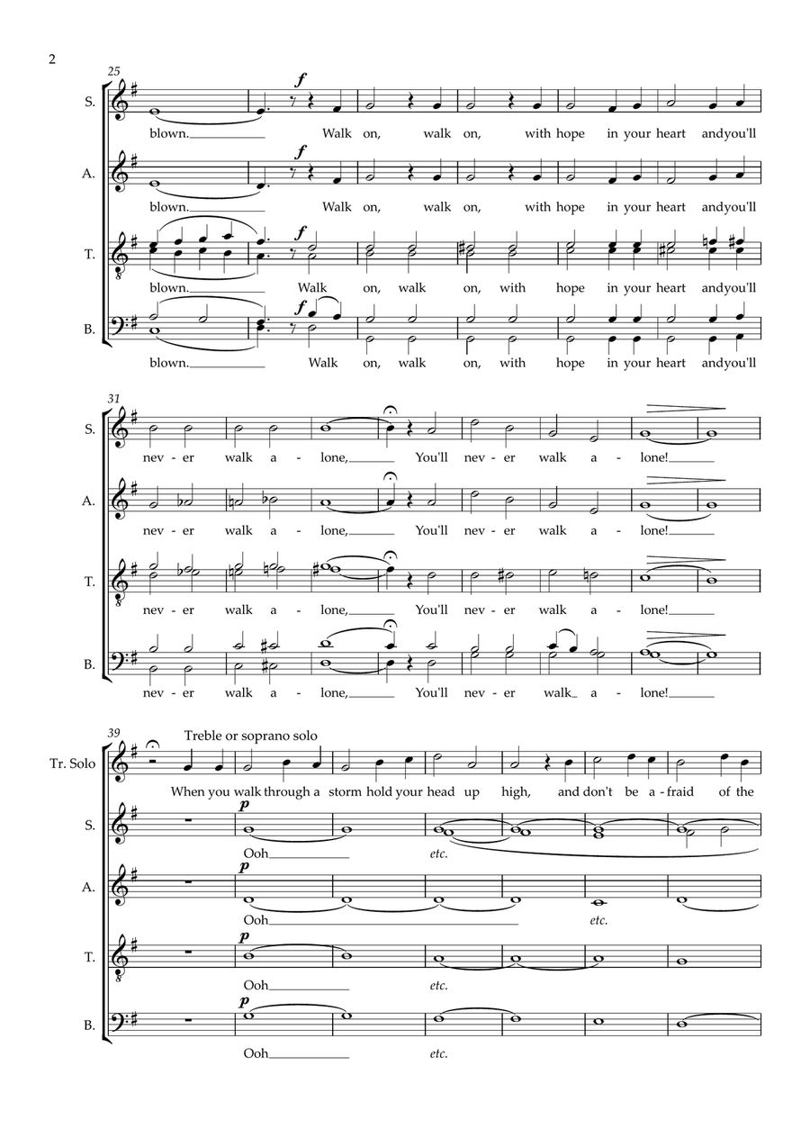 You'll Never Walk Alone (arr. Sam Burns) 4-Part scores gallery preview page 2