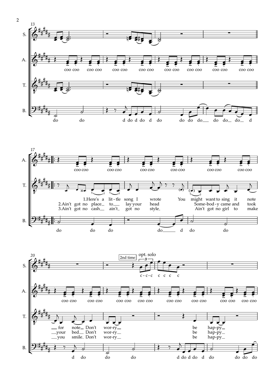 Don't Worry, Be Happy (arr. Richard Salt) SSAATTBB scores gallery preview page 2