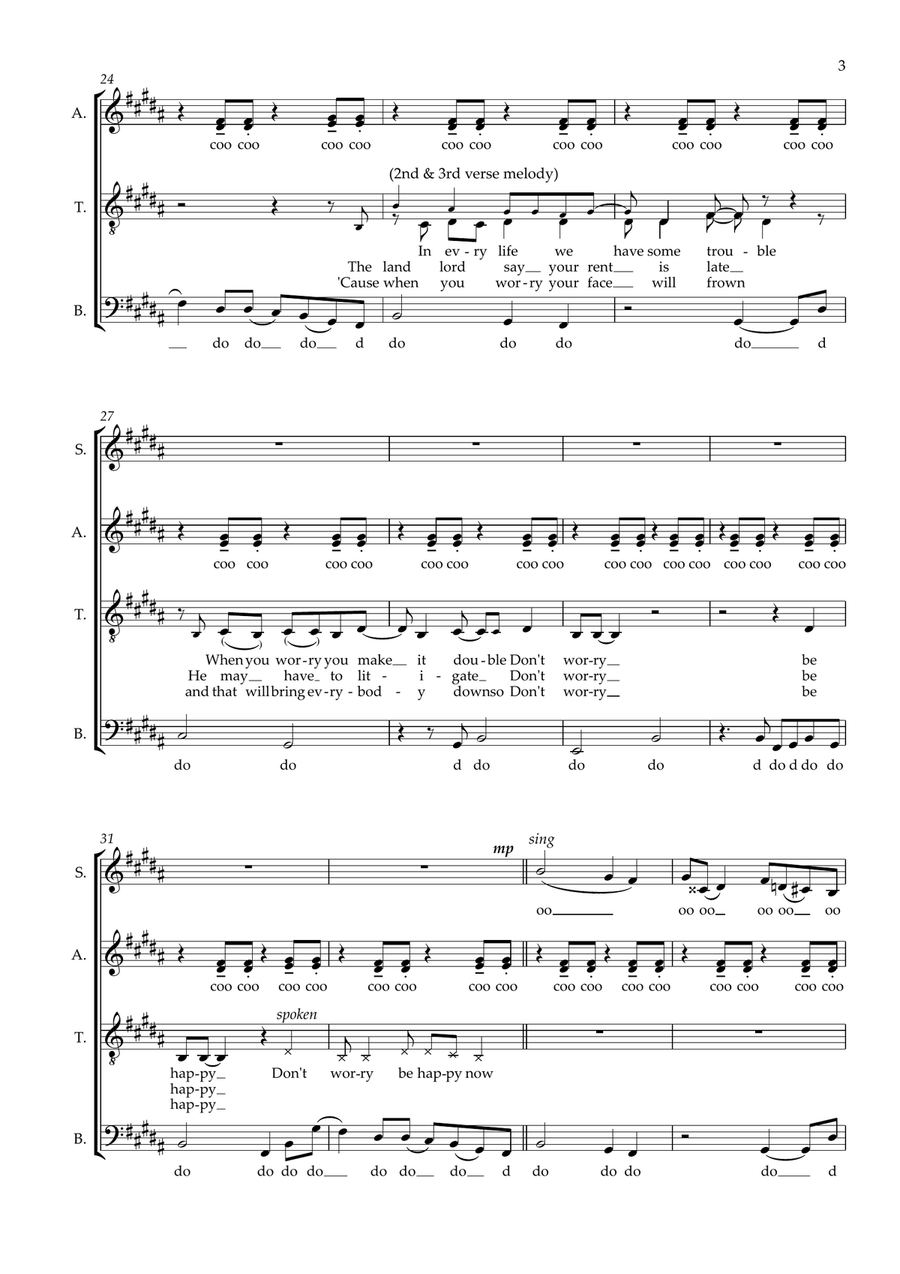 Don't Worry, Be Happy (arr. Richard Salt) SSAATTBB scores gallery preview page 3