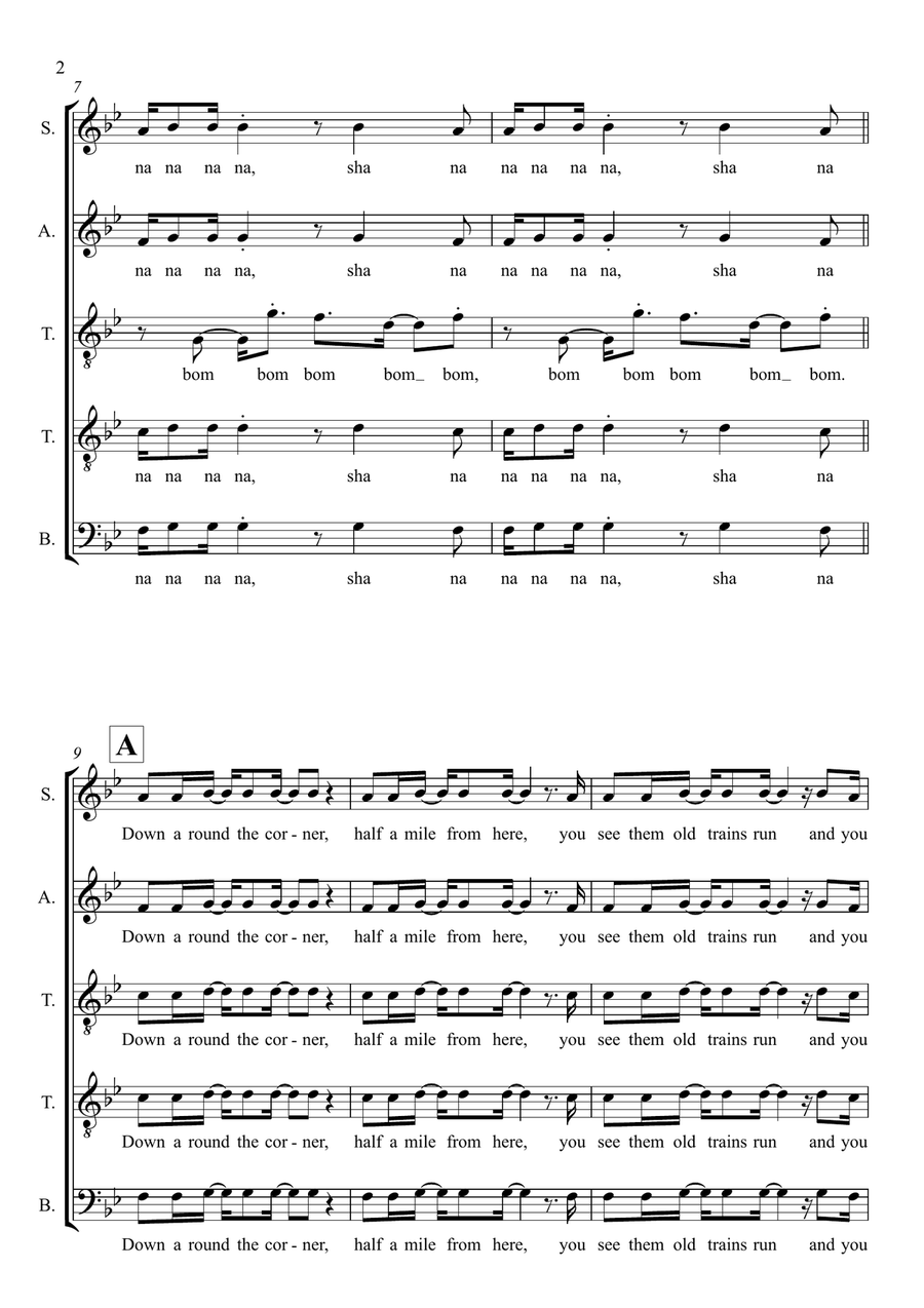 Long Train Runnin' (arr. Abi Moore) SATTB scores gallery preview page 2