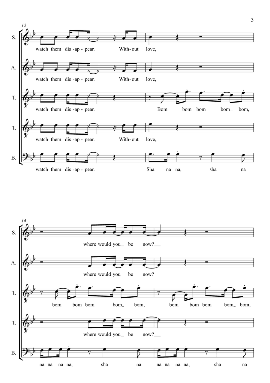 Long Train Runnin' (arr. Abi Moore) SATTB scores gallery preview page 3