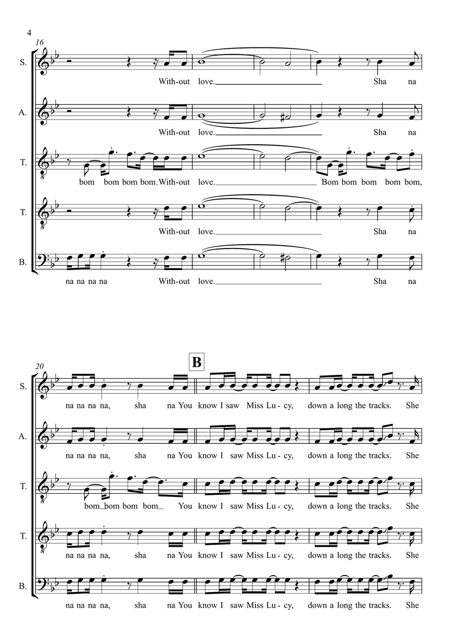 Long Train Runnin' (arr. Abi Moore) SATTB scores gallery preview page 4