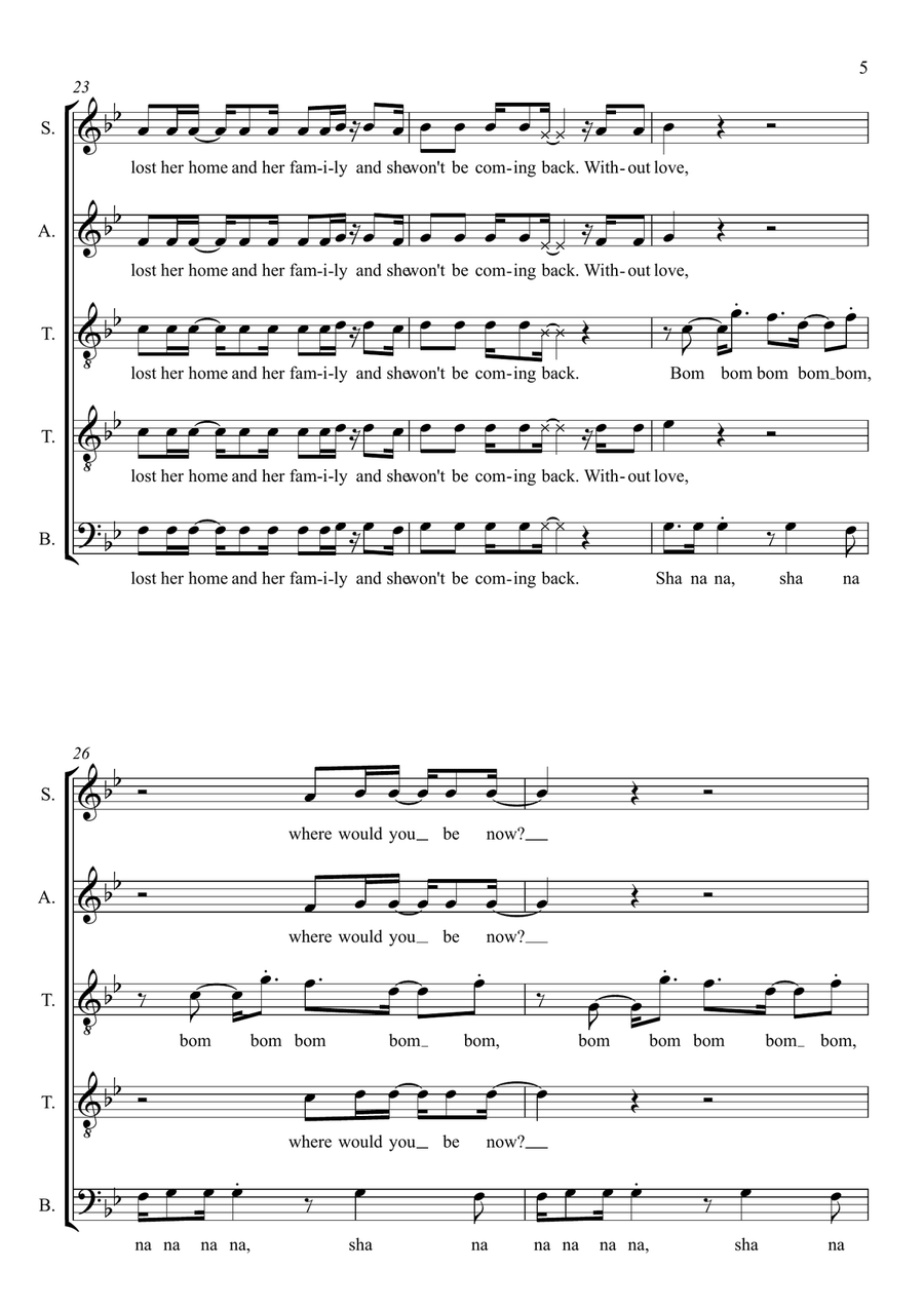 Long Train Runnin' (arr. Abi Moore) SATTB scores gallery preview page 5