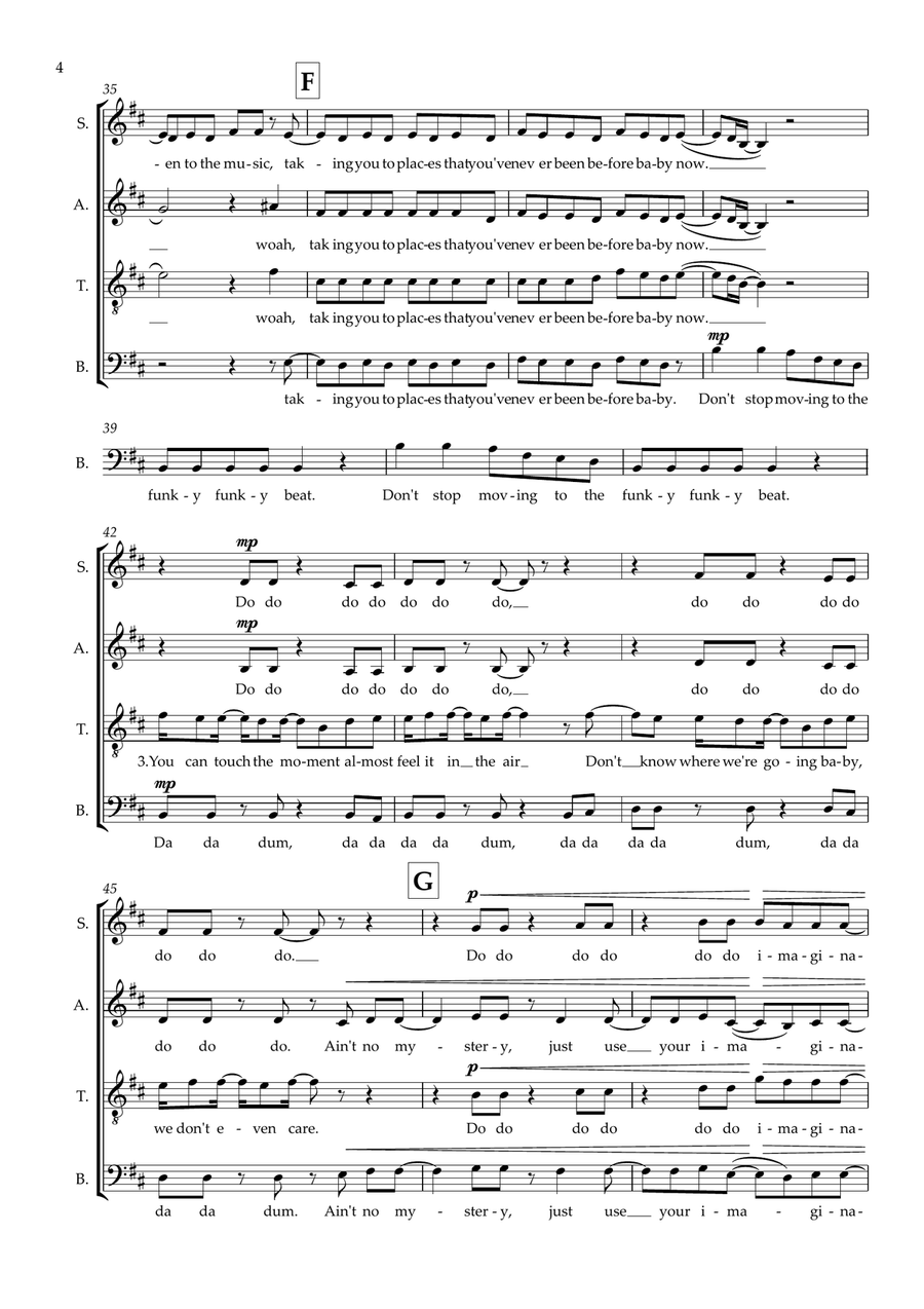 Don't Stop Movin' (arr. Doug Watts) 4-Part scores gallery preview page 4