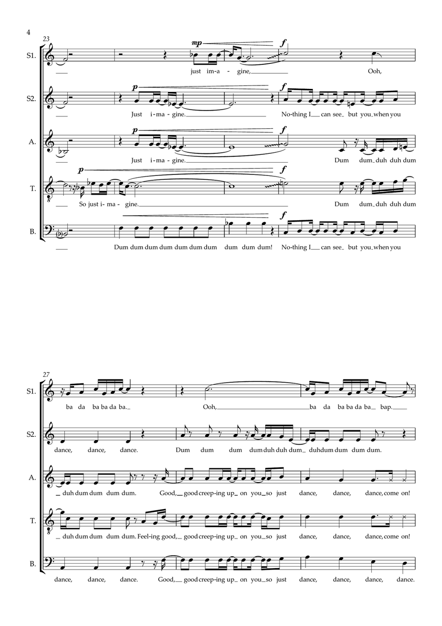 Can't Stop The Feeling! (arr. Doug Watts) SSATB scores gallery preview page 4