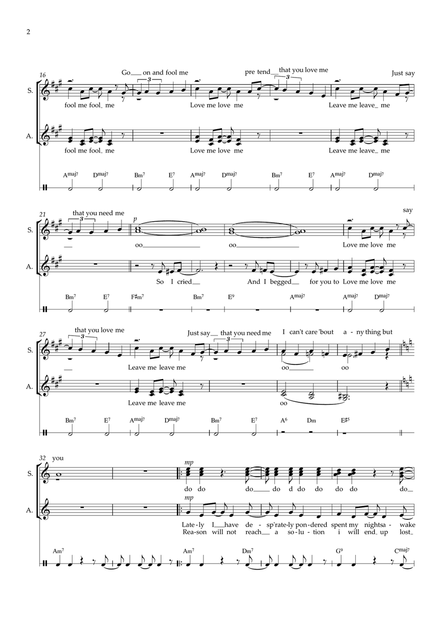Lovefool (arr. Richard Salt) SSAA scores gallery preview page 2