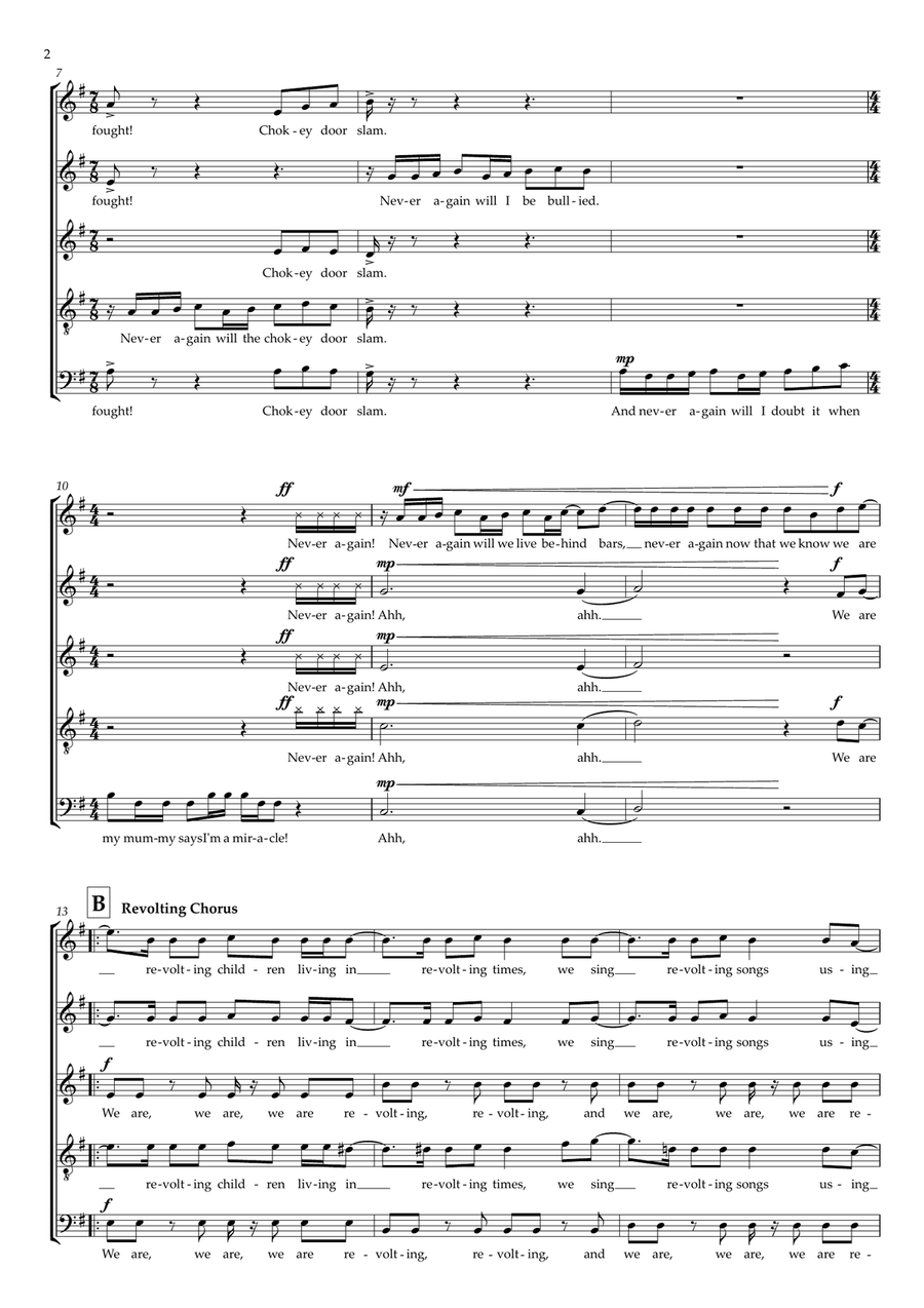 Matilda Medley (arr. Doug Watts) SSATB scores gallery preview page 2