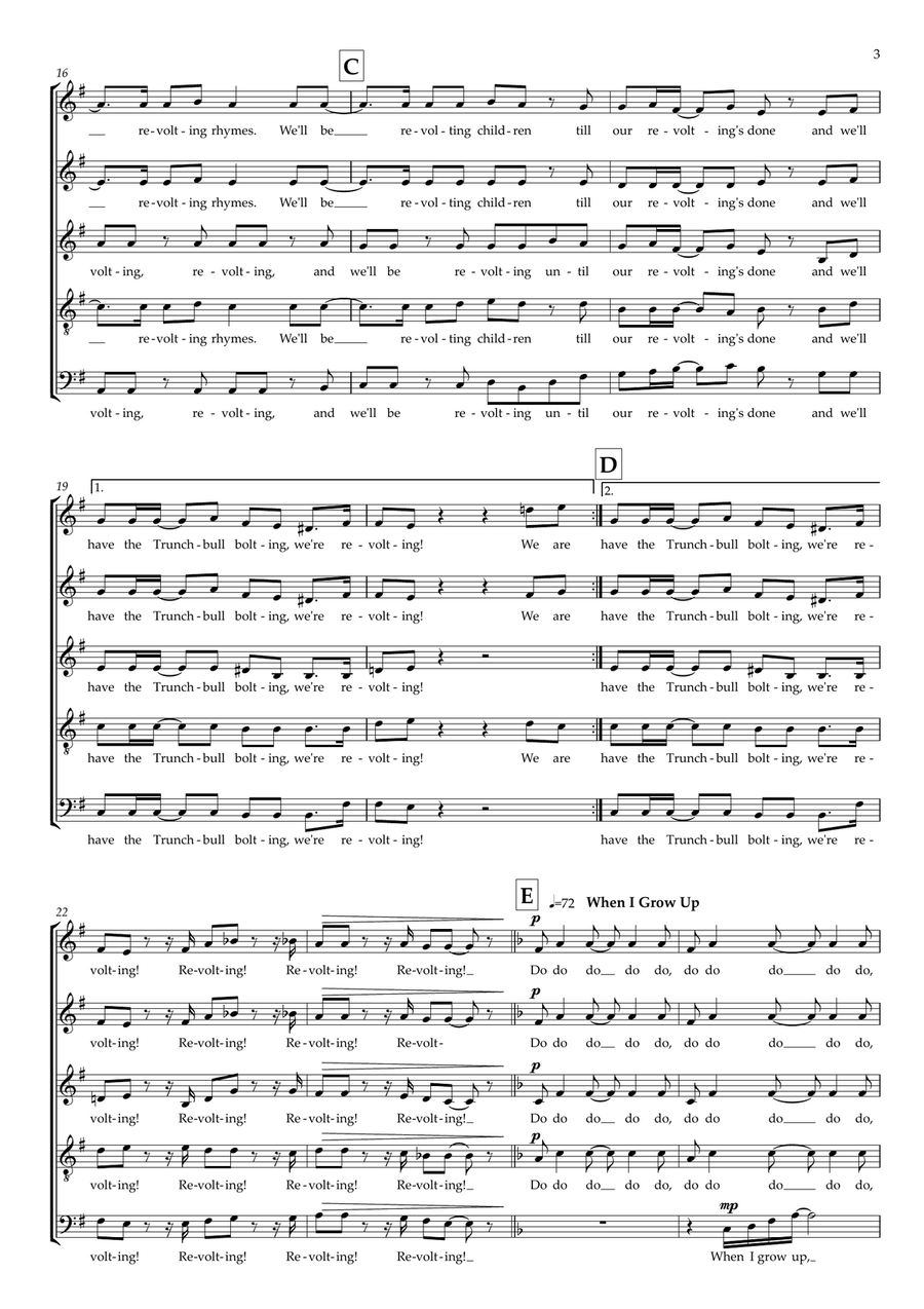 Matilda Medley (arr. Doug Watts) SSATB scores gallery preview page 3