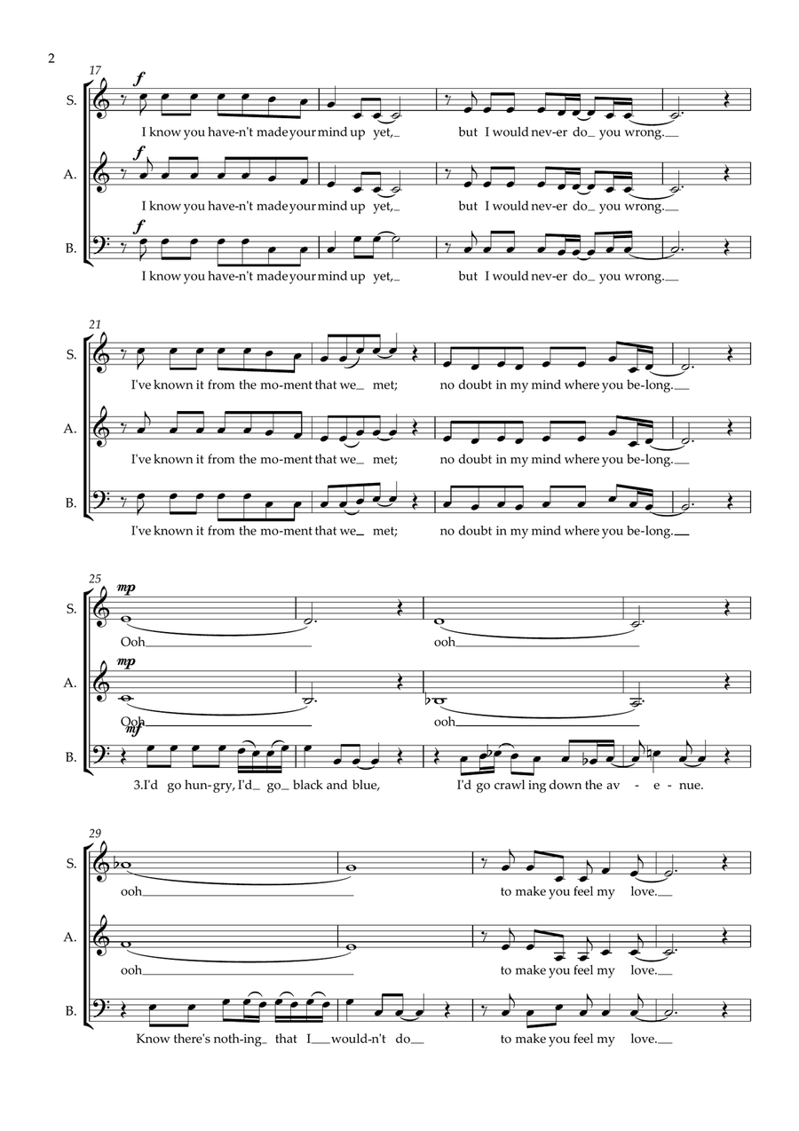 Make You Feel My Love (arr. Doug Watts) 3-Part scores gallery preview page 2